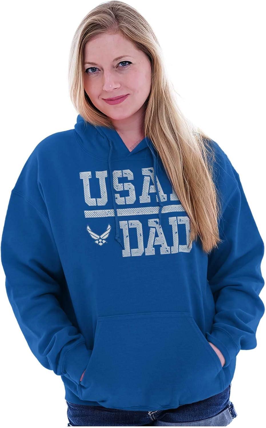 imageBrisco Brands US Air Force USAF Dad Military Father Hoodie Hooded Sweatshirt MenRoyal