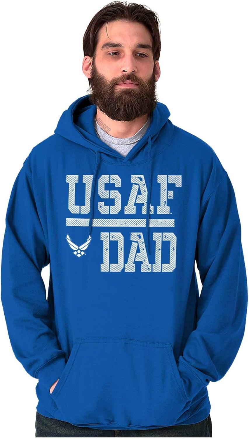 imageBrisco Brands US Air Force USAF Dad Military Father Hoodie Hooded Sweatshirt MenRoyal