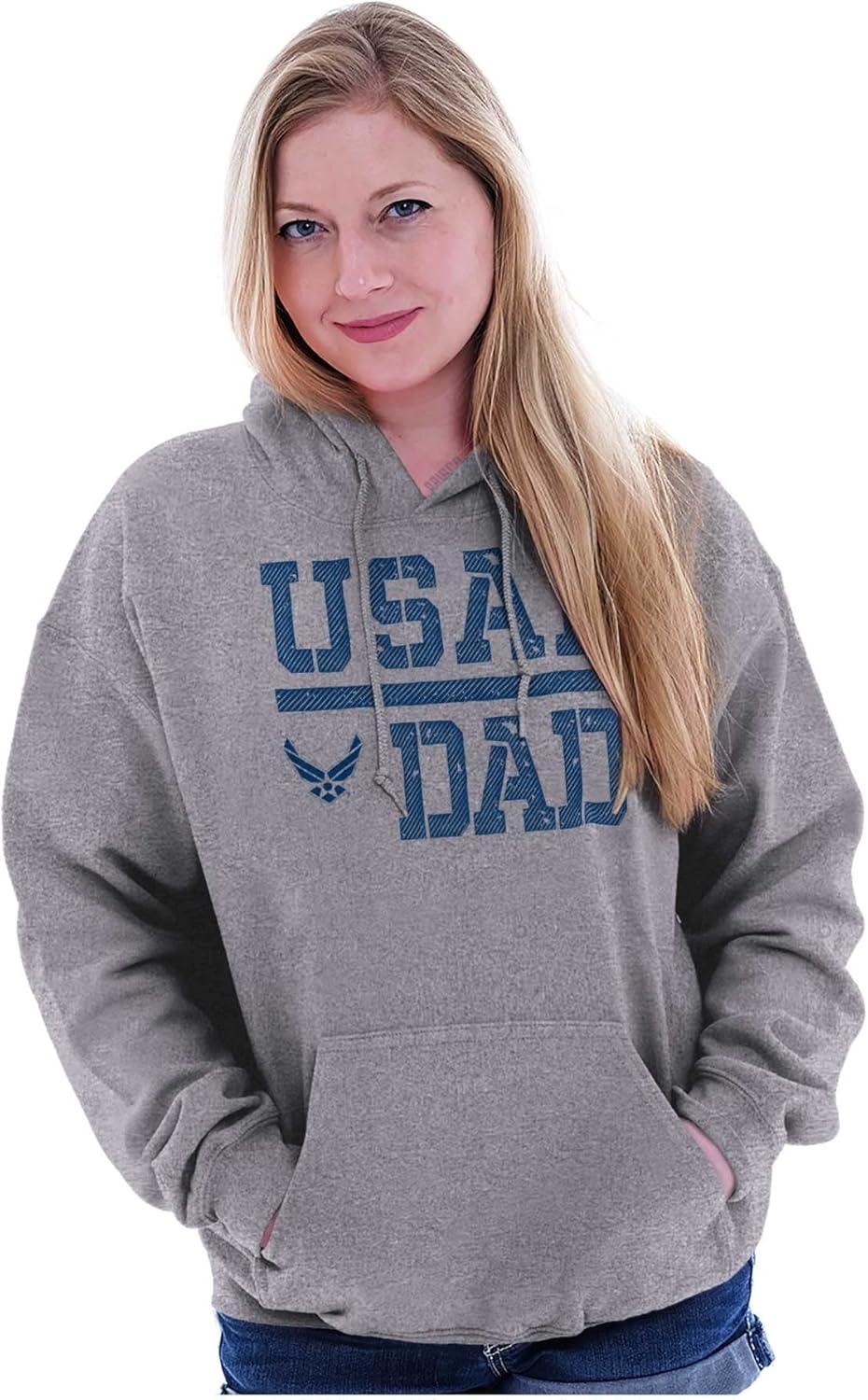 imageBrisco Brands US Air Force USAF Dad Military Father Hoodie Hooded Sweatshirt MenSport Grey