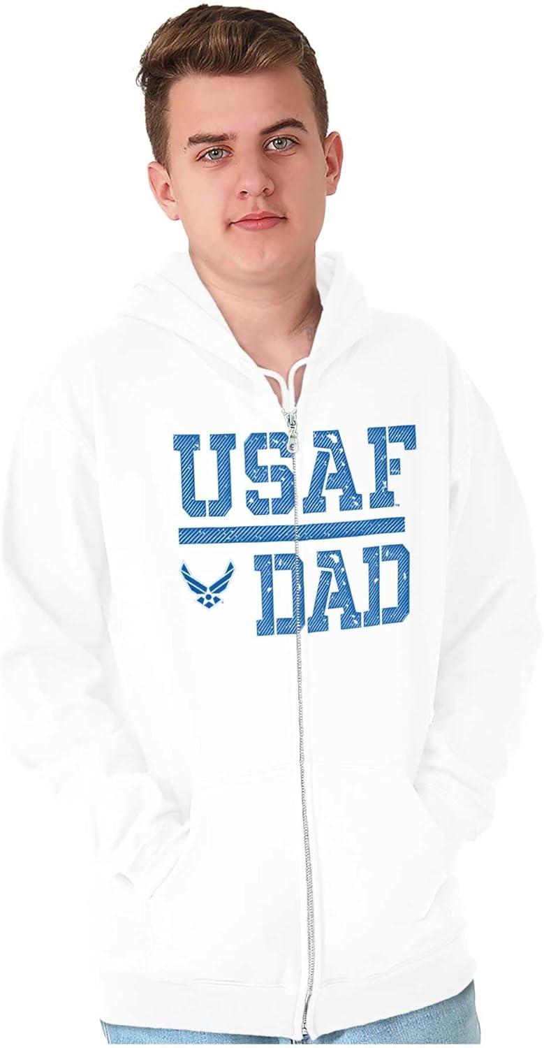 imageBrisco Brands US Air Force USAF Dad Military Father Zip Hoodie Sweatshirt MenWhite
