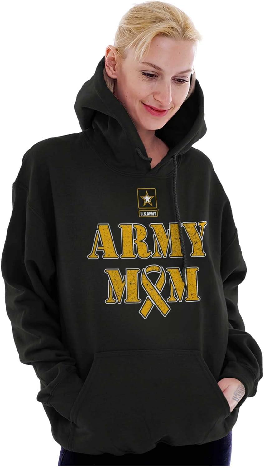 imageBrisco Brands US Army Mom Proud Military Mother Hoodie Sweatshirt WomenBlack