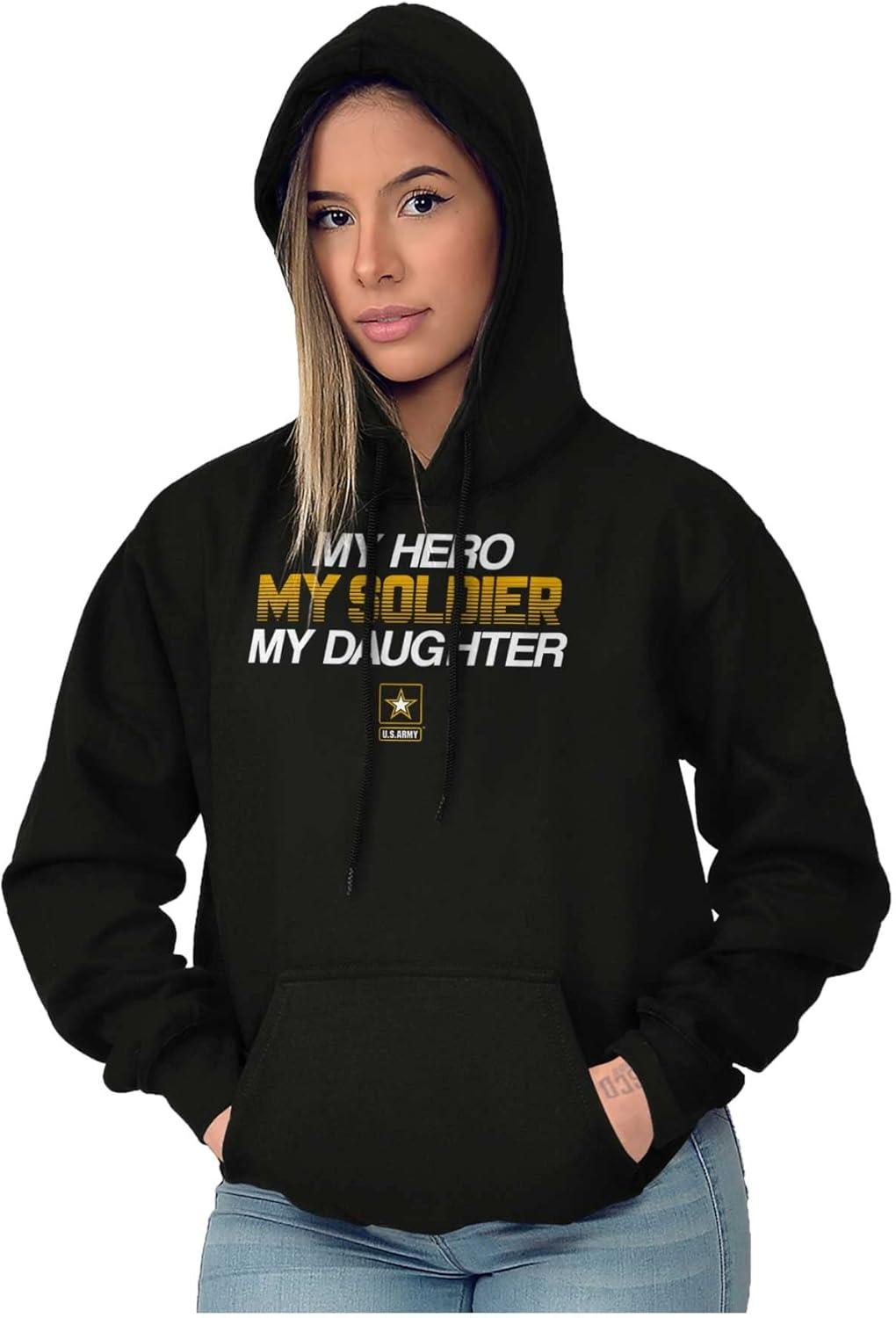 imageBrisco Brands US Army My Daughter Soldier Hero Hoodie Sweatshirt Women MenBlack