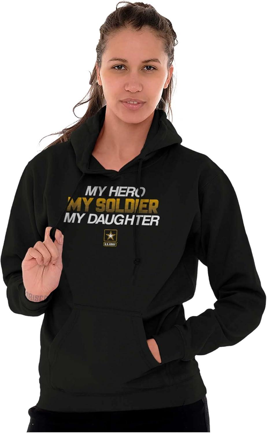imageBrisco Brands US Army My Daughter Soldier Hero Hoodie Sweatshirt Women MenBlack