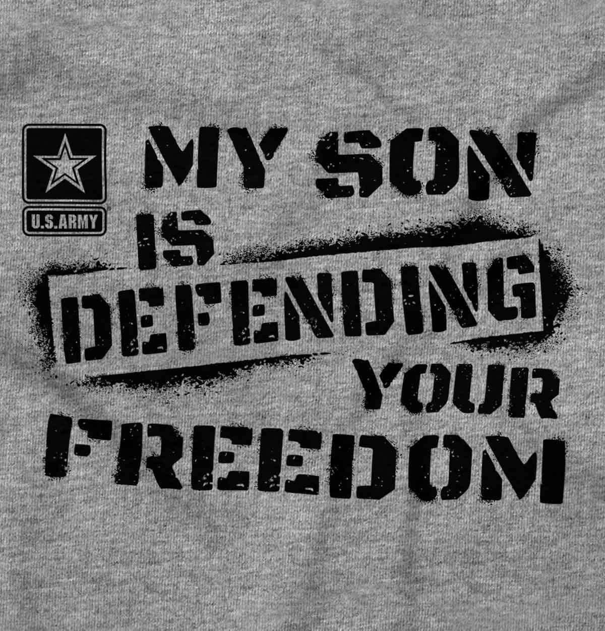 imageBrisco Brands US Army My Son Defending Freedom Zip Up Hoodie Mens WomensSport Grey