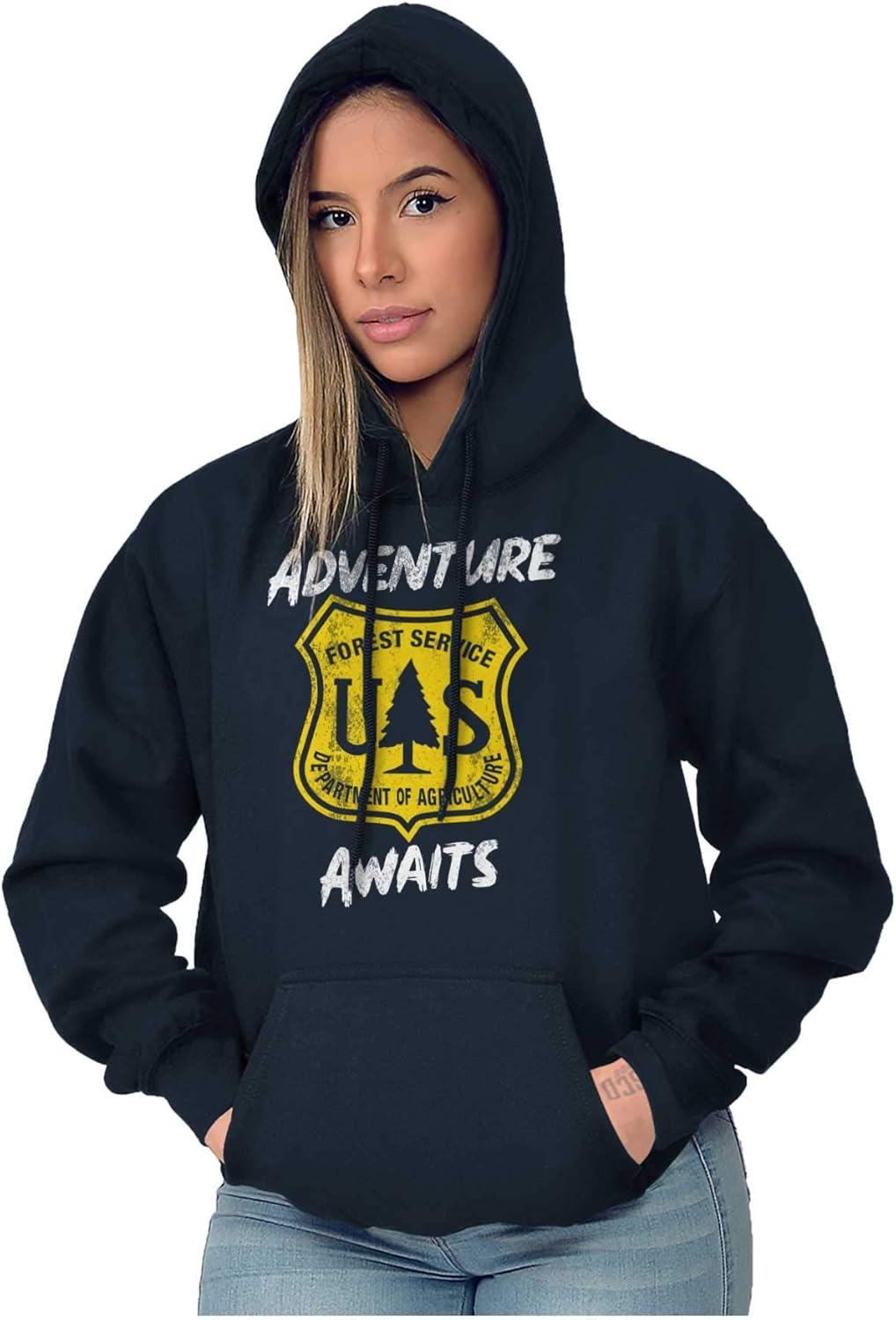 imageBrisco Brands US National Forest Service Adventure Hoodie Sweatshirt Women MenNavy