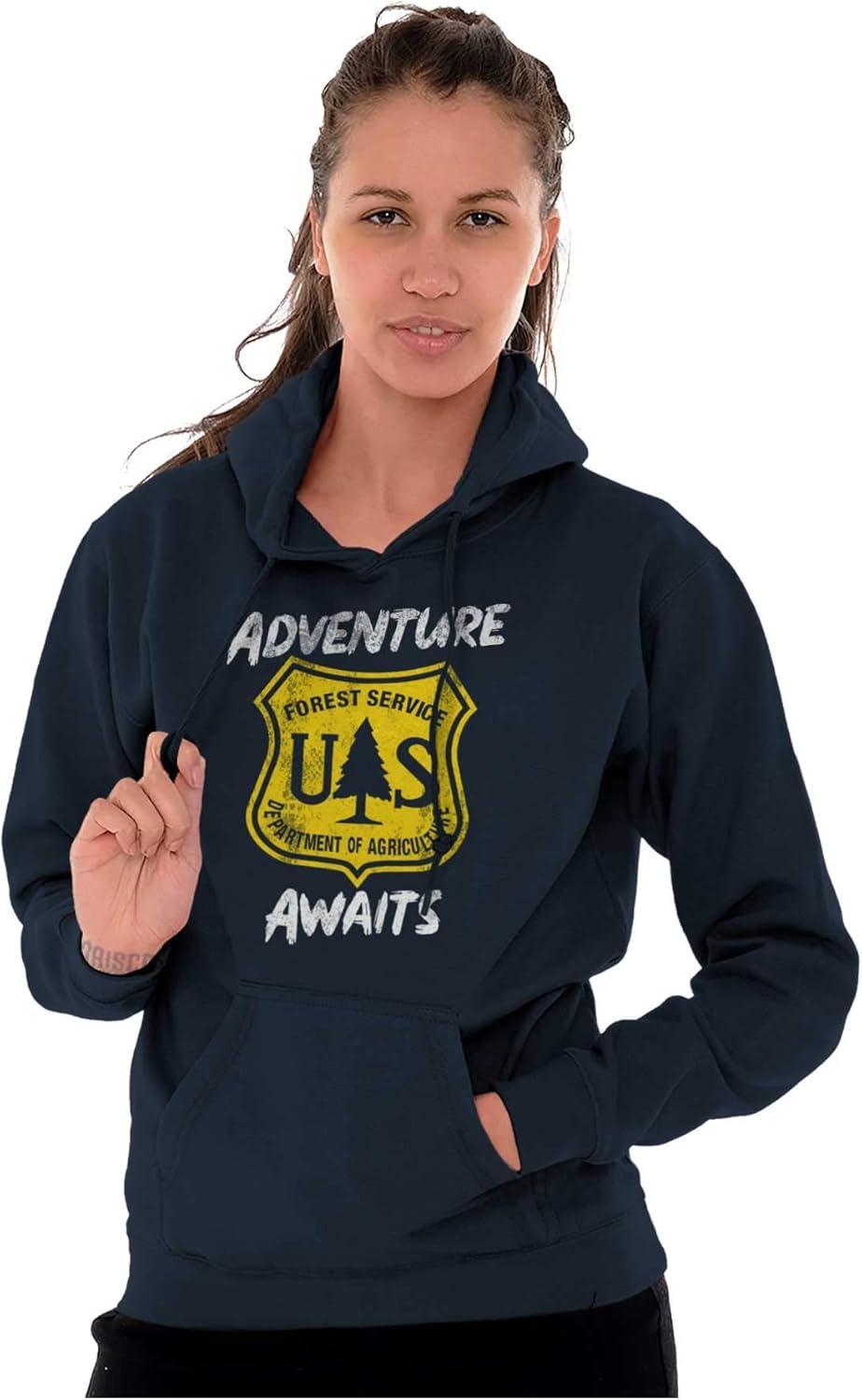 imageBrisco Brands US National Forest Service Adventure Hoodie Sweatshirt Women MenNavy