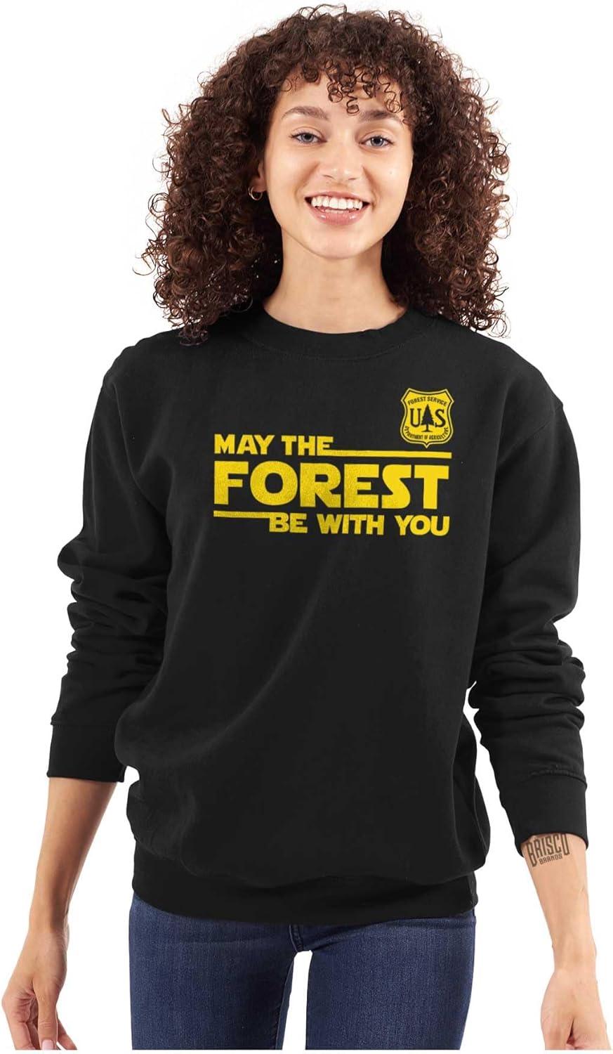 imageBrisco Brands USA May The Park Forest Be With You Sweatshirt for Men or WomenBlack