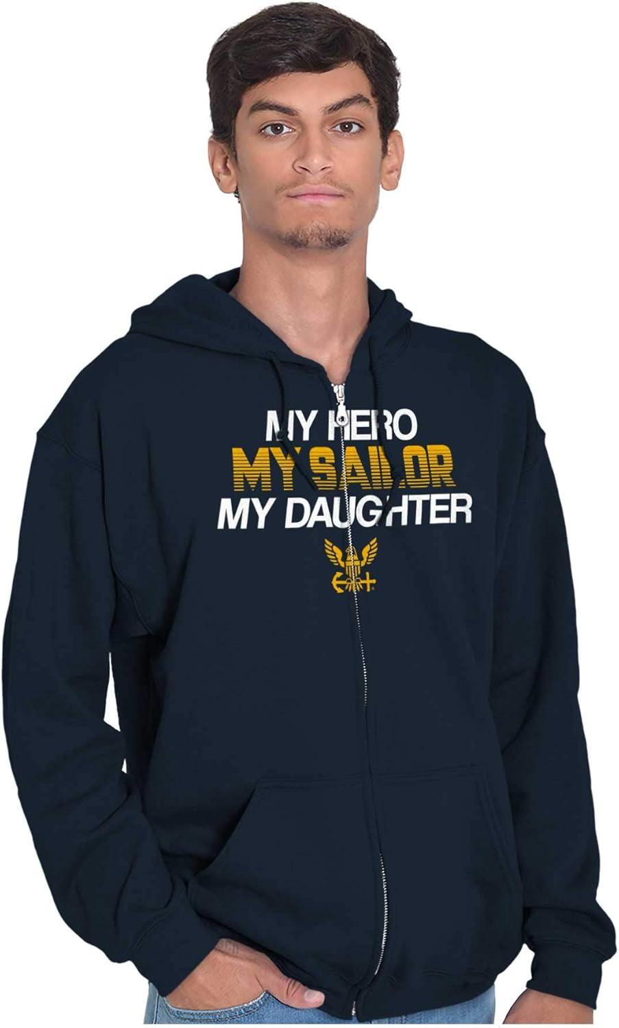 imageBrisco Brands United States Navy Sailor Daughter Dad Zip Up Hoodie Mens WomensNavy