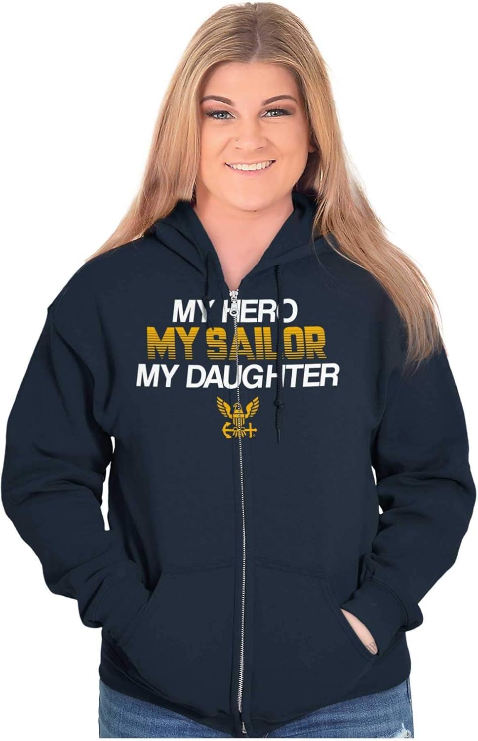 imageBrisco Brands United States Navy Sailor Daughter Dad Zip Up Hoodie Mens WomensNavy