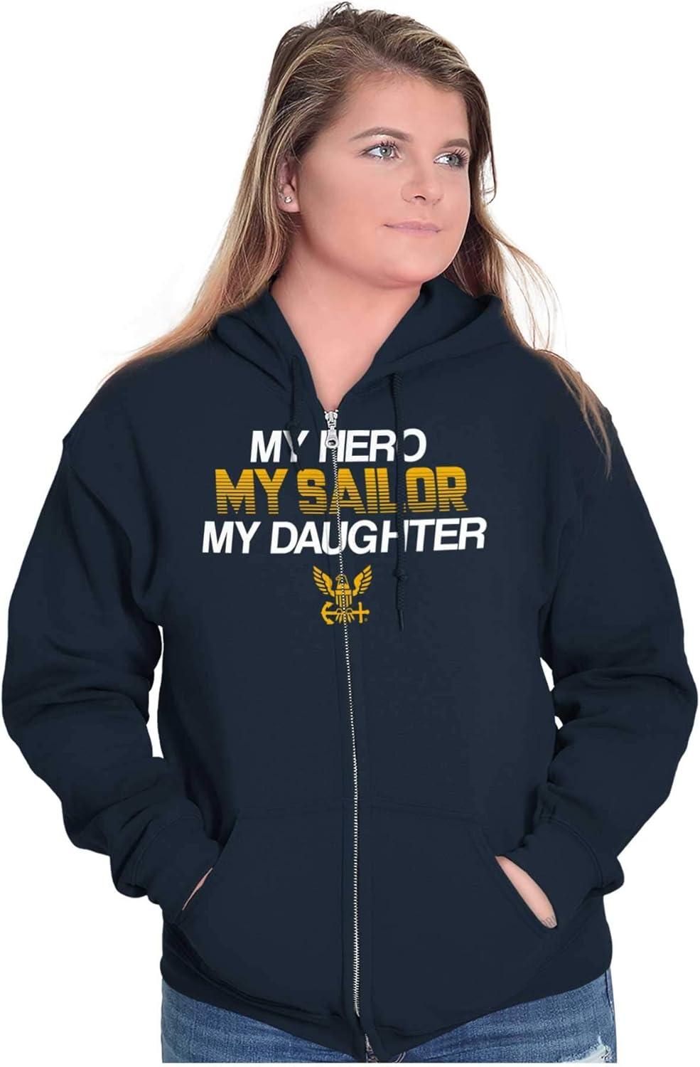 imageBrisco Brands United States Navy Sailor Daughter Dad Zip Up Hoodie Mens WomensNavy
