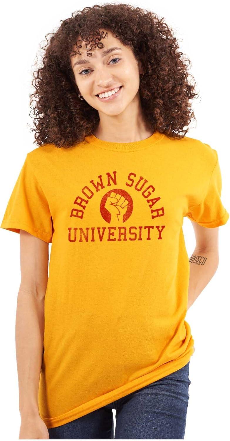 imageBrown Sugar Cute Black Pride Fist Womens Graphic T Shirt TeesGold