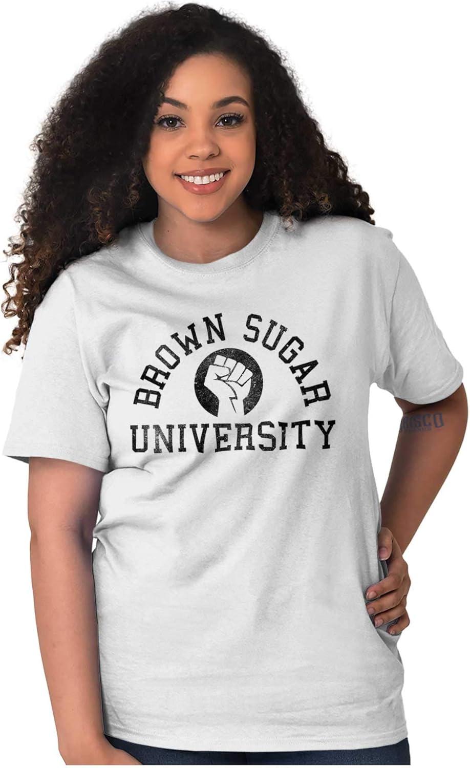 imageBrown Sugar Cute Black Pride Fist Womens Graphic T Shirt TeesWhite