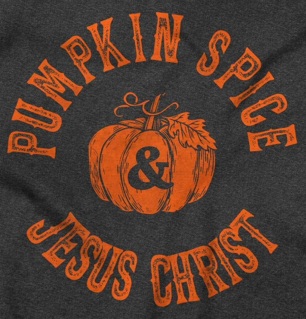 imagePumpkin Spice and Jesus Christ Cute Womens Graphic T Shirt TeesDark Heather