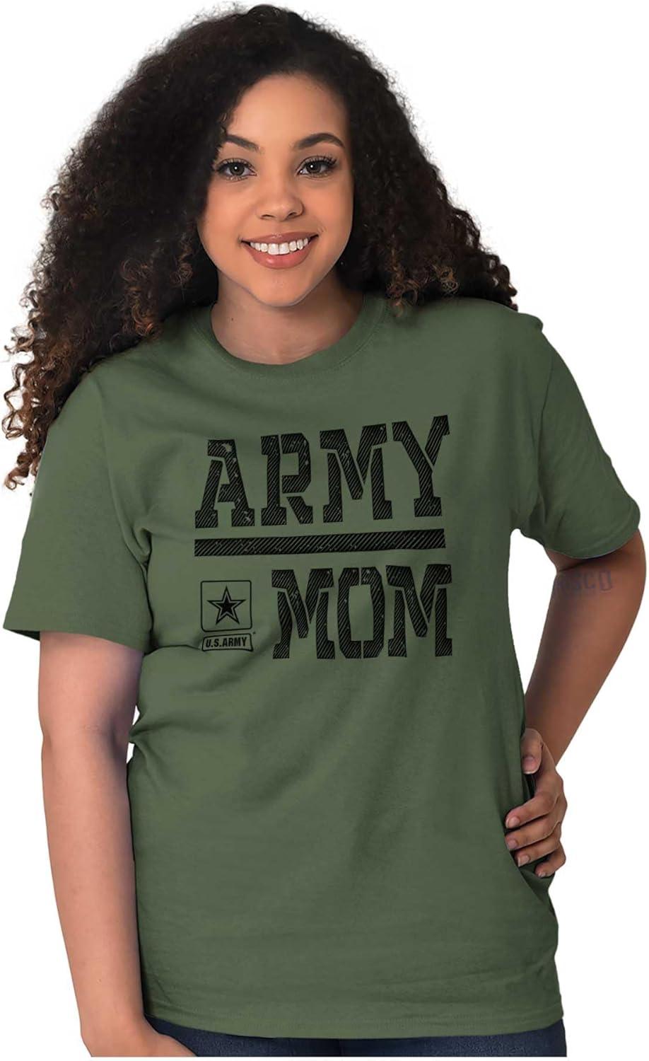 imageUS Army Mom Military Soldier Pride Womens Graphic T Shirt TeesMilitary Green