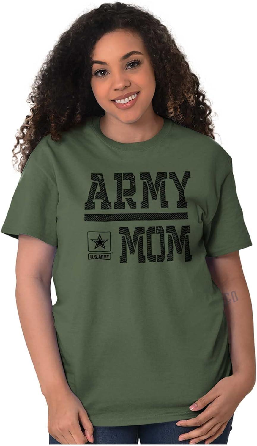 imageUS Army Mom Military Soldier Pride Womens Graphic T Shirt TeesMilitary Green