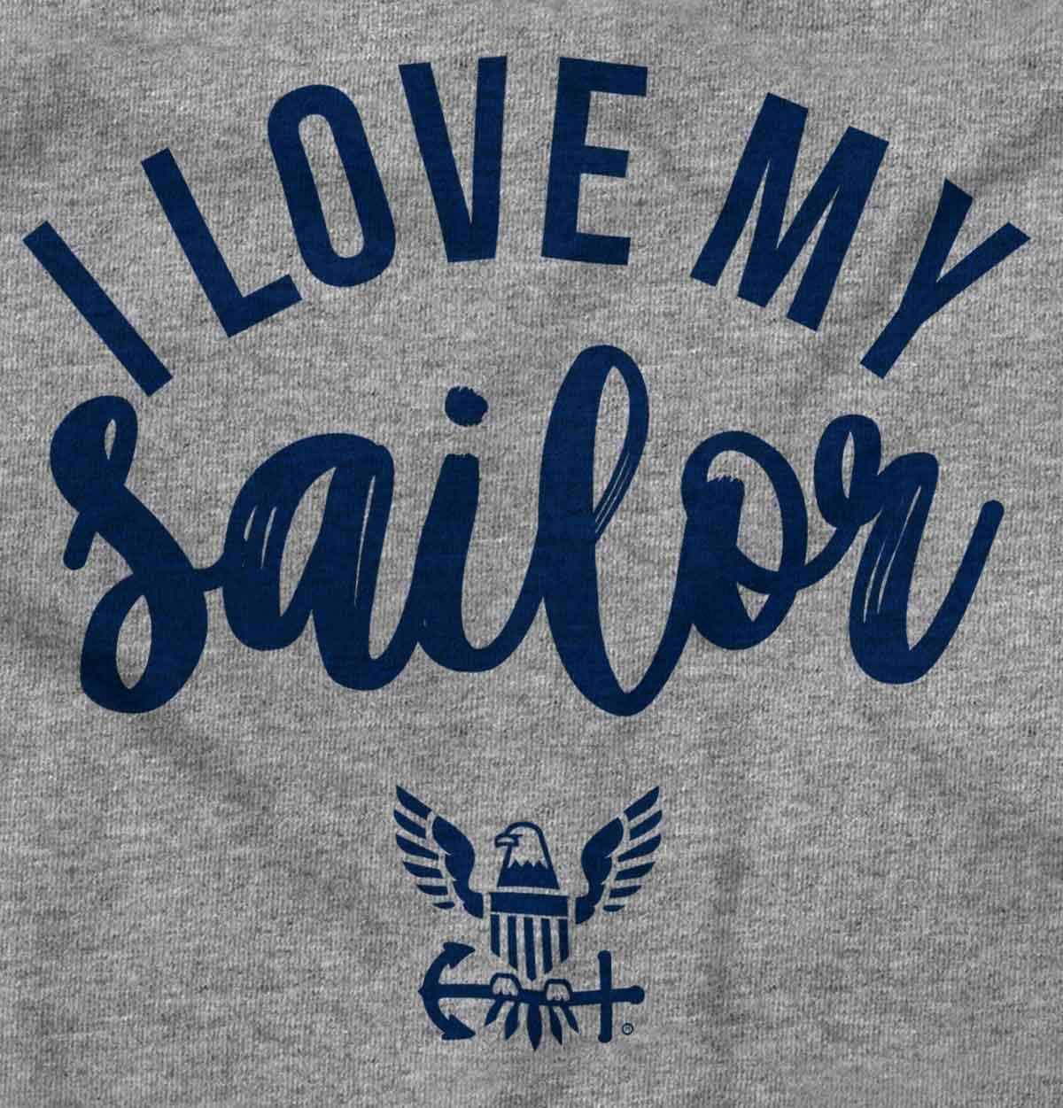 imageUnited States Navy I Love My Sailor Womens Long Sleeve T ShirtSport Grey