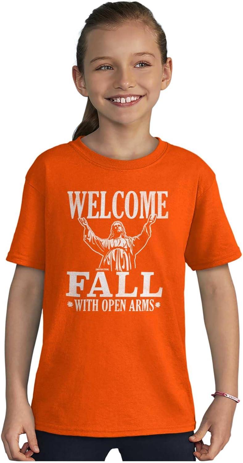 imageWelcome Fall Autumn Jesus Vibes Girls Kids T Shirt TeesTexas Orange