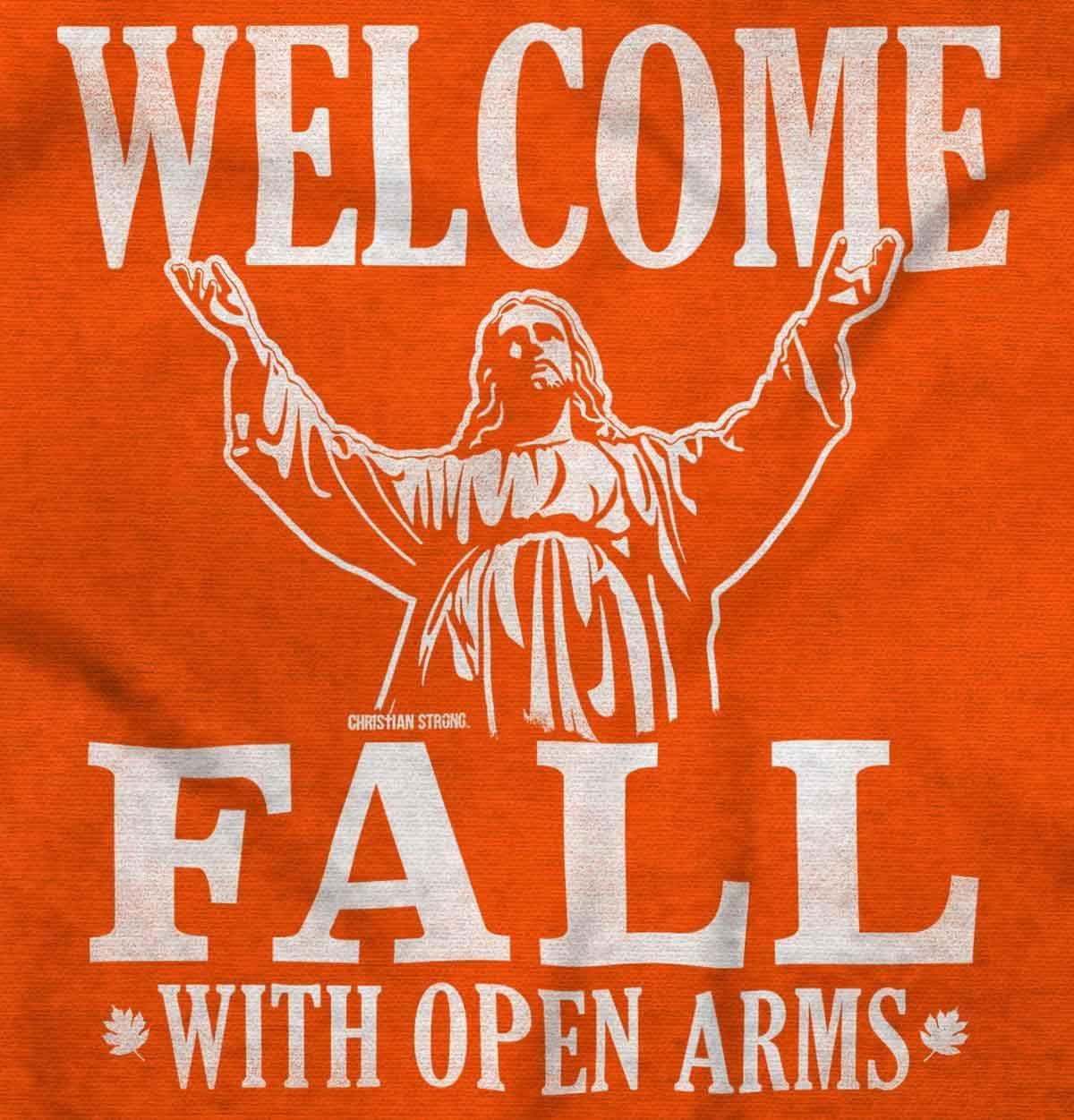 imageWelcome Fall Autumn Jesus Vibes Womens Graphic T Shirt TeesOrange