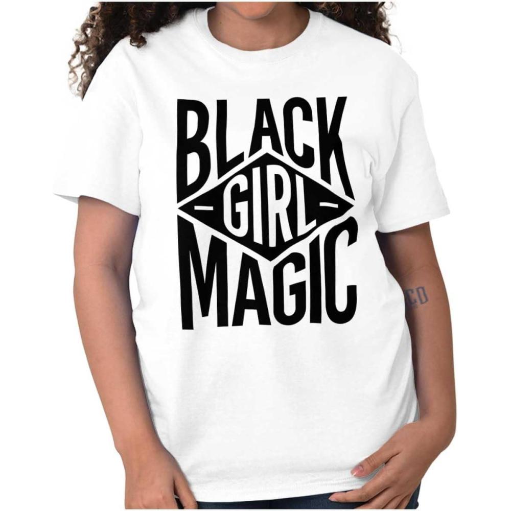 imageBlack Girl Magic Melanin Queen Womens Graphic T Shirt TeesWhite
