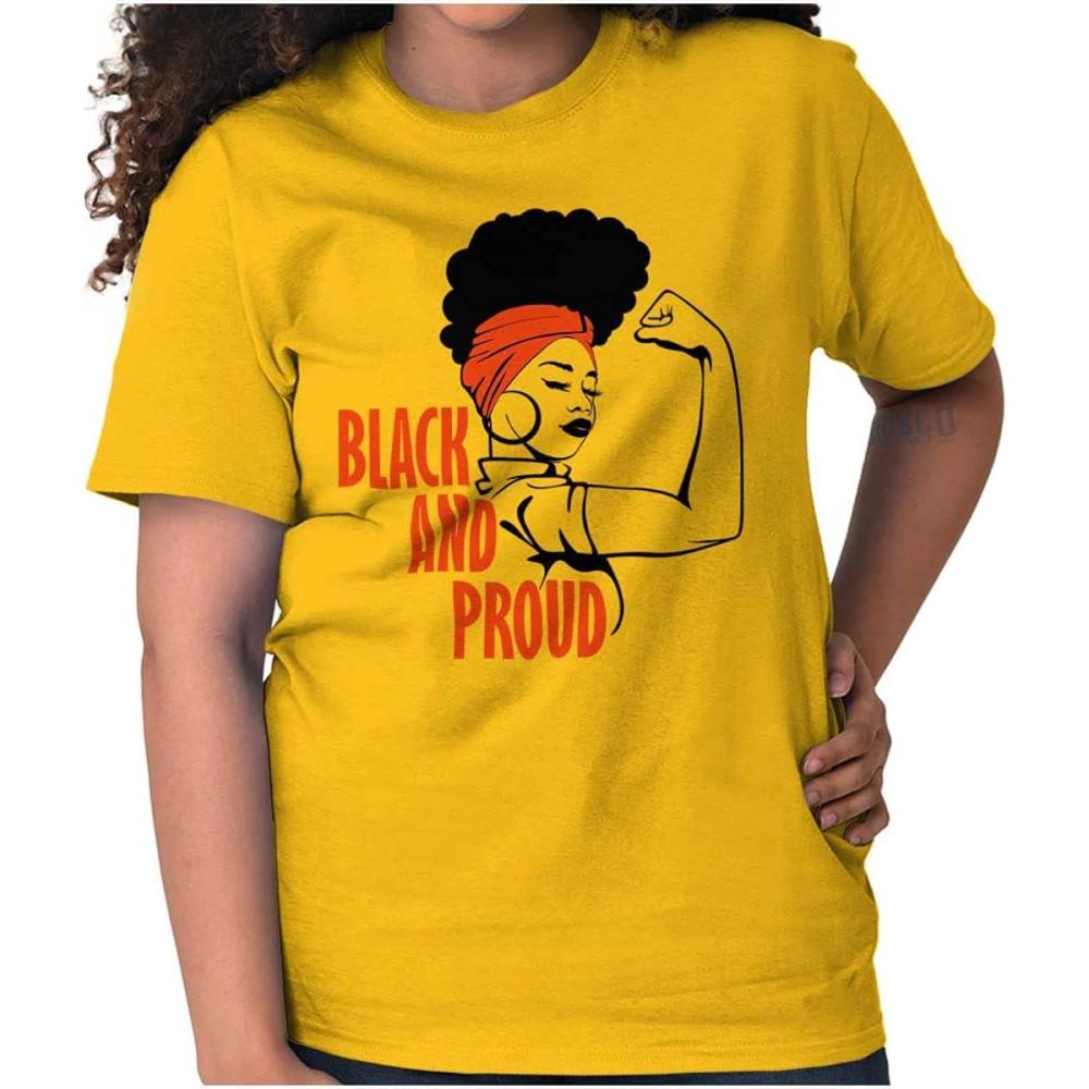 imageBlack and Proud Strong Melanin Queen Womens Graphic T Shirt TeesGold