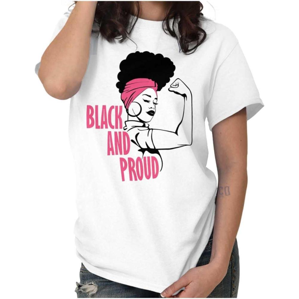 imageBlack and Proud Strong Melanin Queen Womens Graphic T Shirt TeesWhite