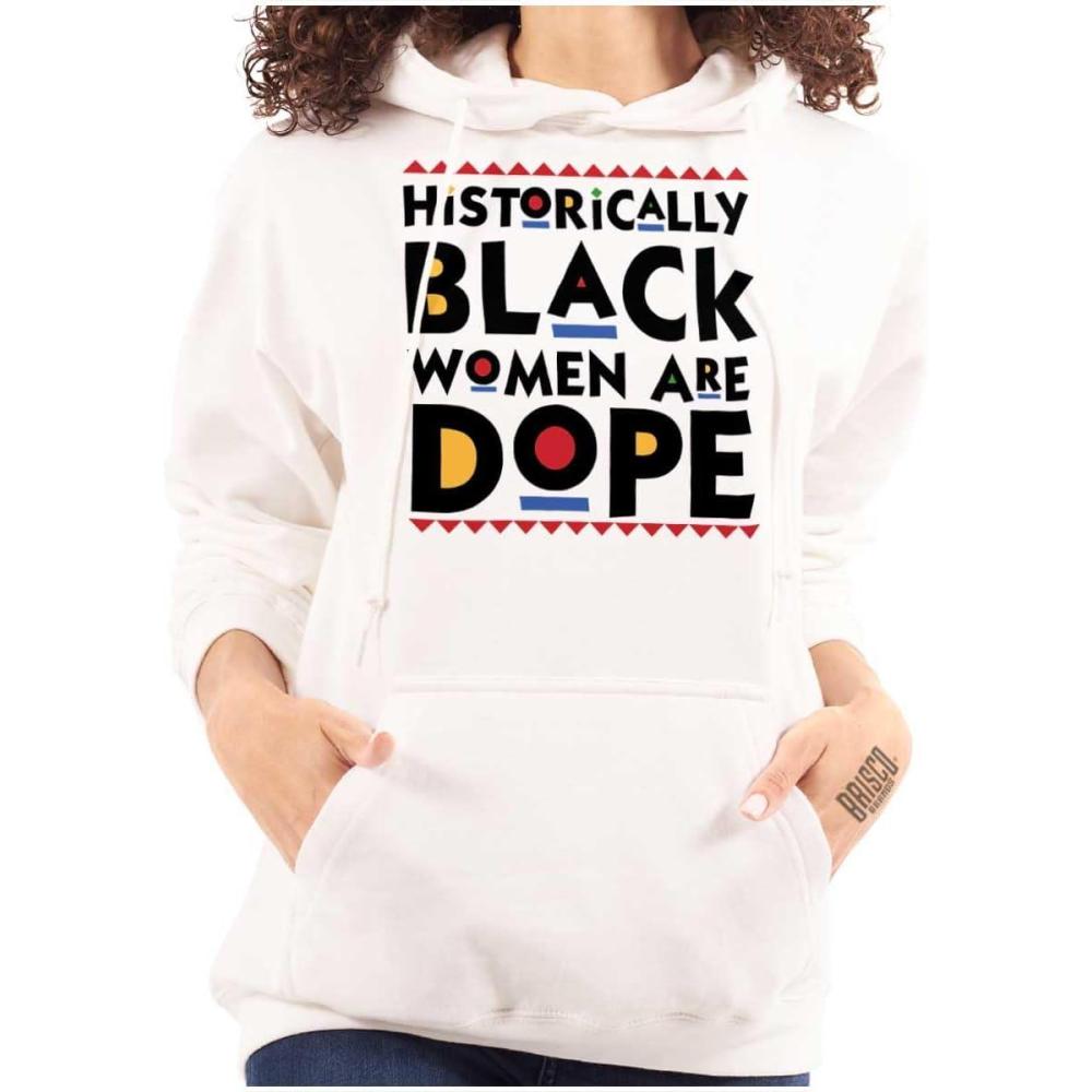 imageBrisco Brands Black Women Are Dope Feminist BHM Hoodie Sweatshirt WomenWhite