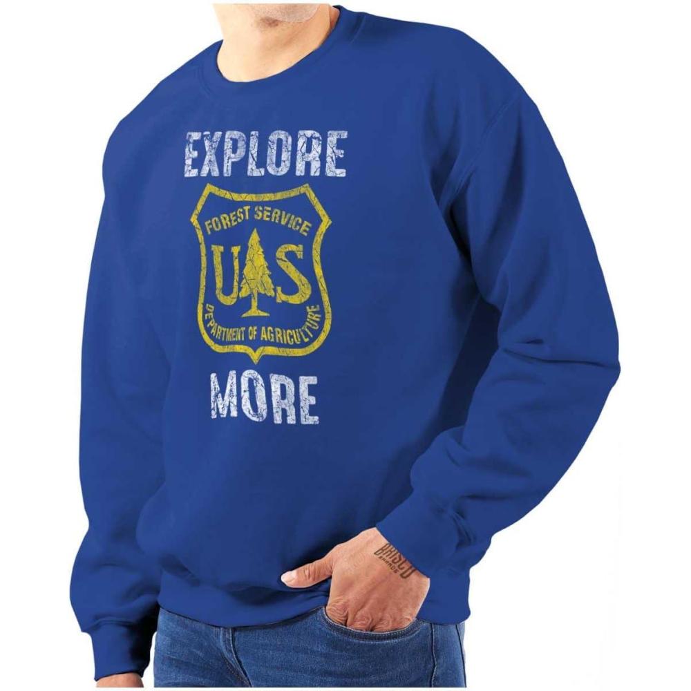 imageBrisco Brands Explore More National Forest Service Sweatshirt for Men or WomenRoyal