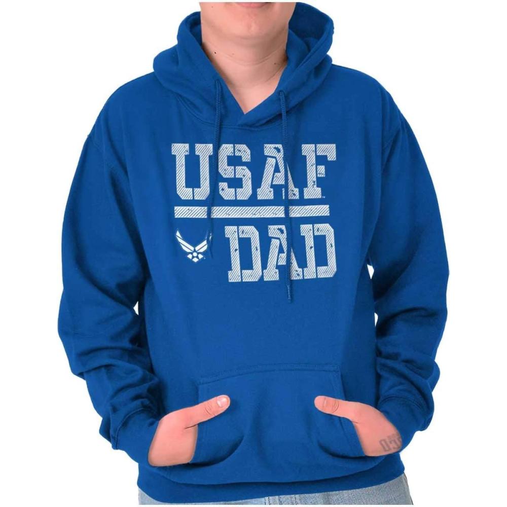 imageBrisco Brands US Air Force USAF Dad Military Father Hoodie Hooded Sweatshirt MenRoyal