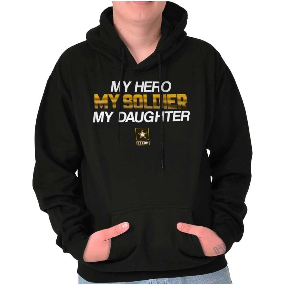 imageBrisco Brands US Army My Daughter Soldier Hero Hoodie Sweatshirt Women MenBlack