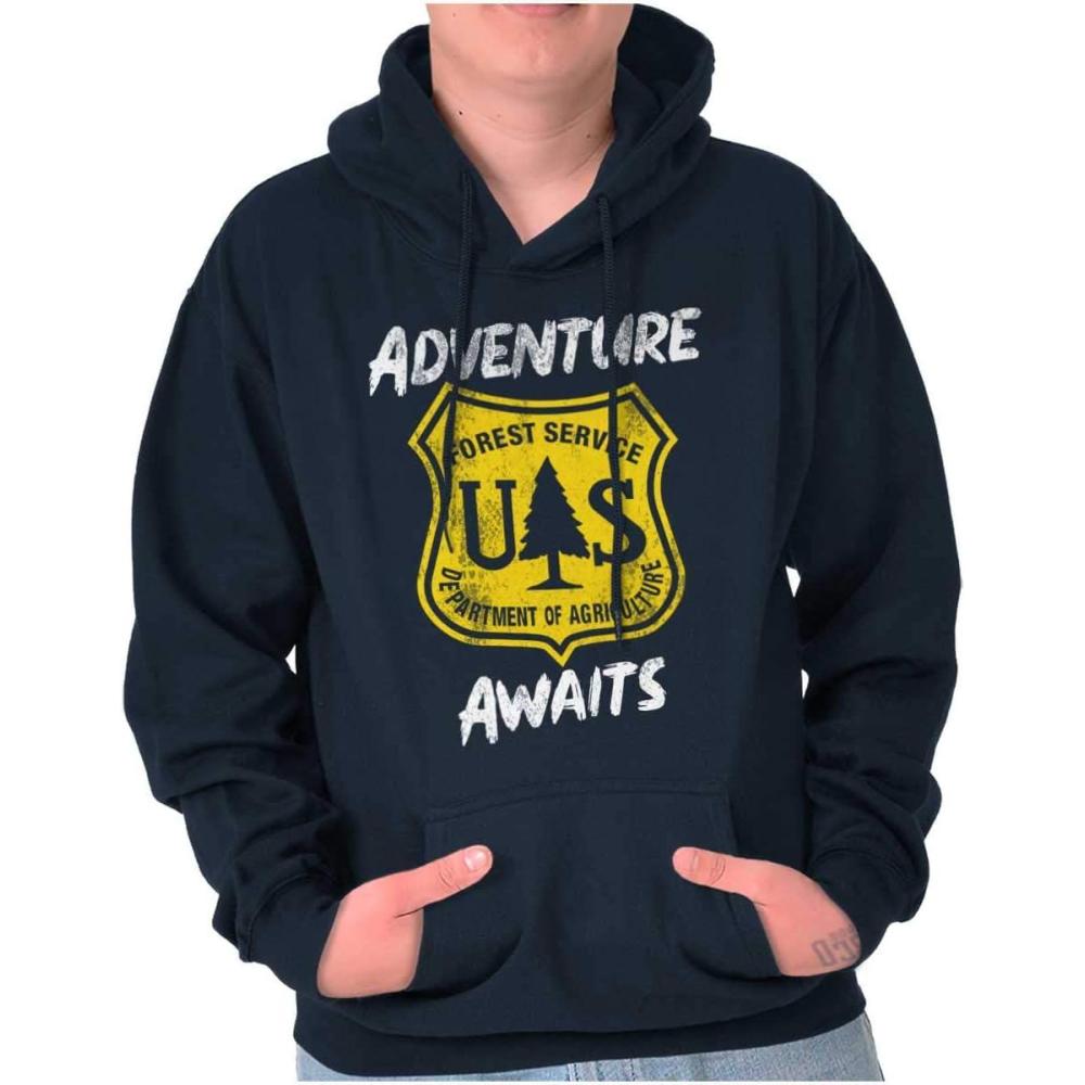 imageBrisco Brands US National Forest Service Adventure Hoodie Sweatshirt Women MenNavy