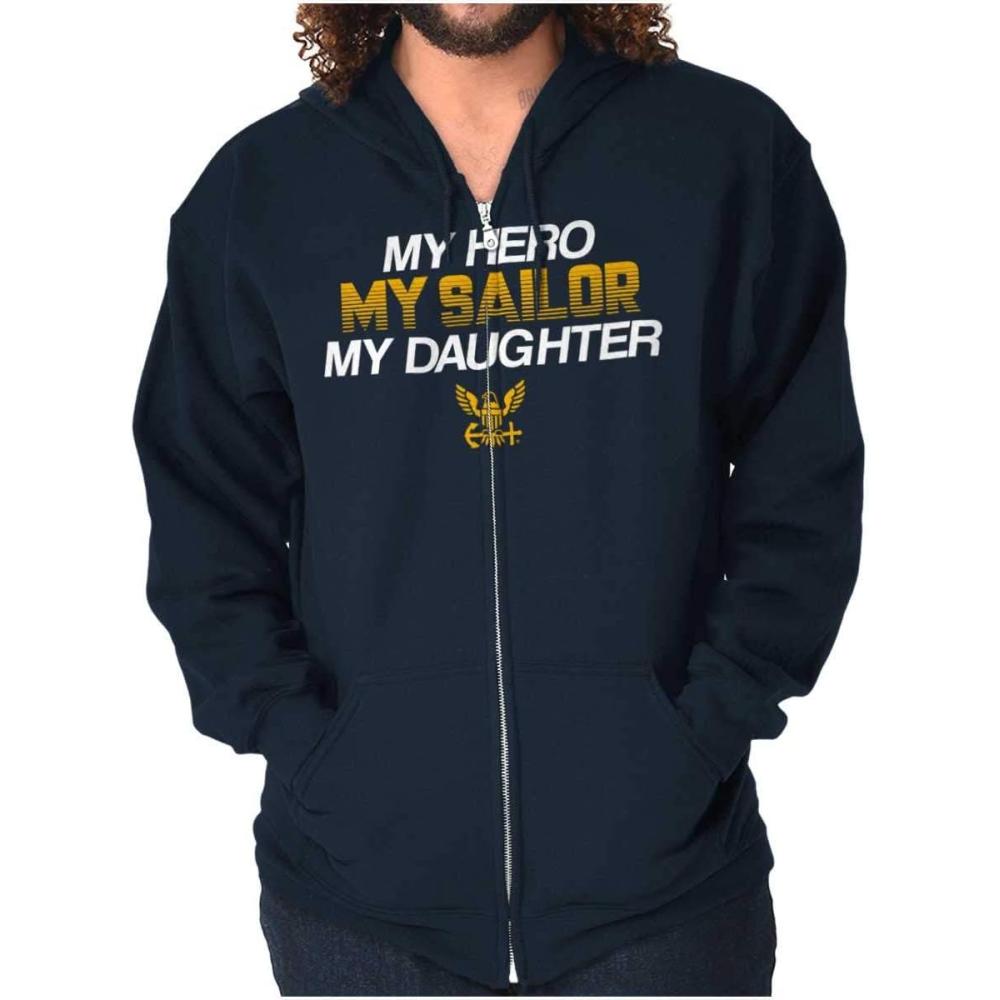 imageBrisco Brands United States Navy Sailor Daughter Dad Zip Up Hoodie Mens WomensNavy