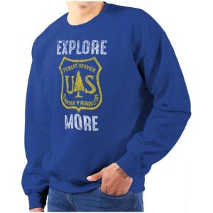 Brisco Brands Explore More National Forest Service Sweatshirt for Men or Women(Royal)