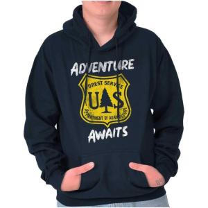 Brisco Brands US National Forest Service Adventure Hoodie Sweatshirt Women Men(Navy)