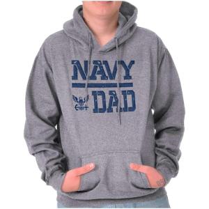 Brisco Brands US Navy Dad Military Anchor Logo Hoodie Hooded Sweatshirt Men(Sport Grey)