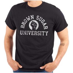 Brown Sugar Cute Black Pride Fist Womens Graphic T Shirt Tees(Black)