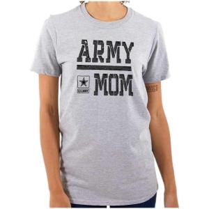 US Army Mom Military Soldier Pride Womens Graphic T Shirt Tees(Sport Grey)