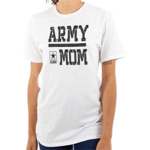 US Army Mom Military Soldier Pride Womens Graphic T Shirt Tees(White)