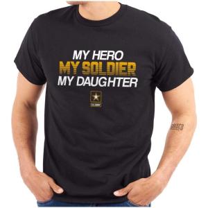 US Army My Daughter Soldier Hero Graphic T Shirt Men or Women(Black)