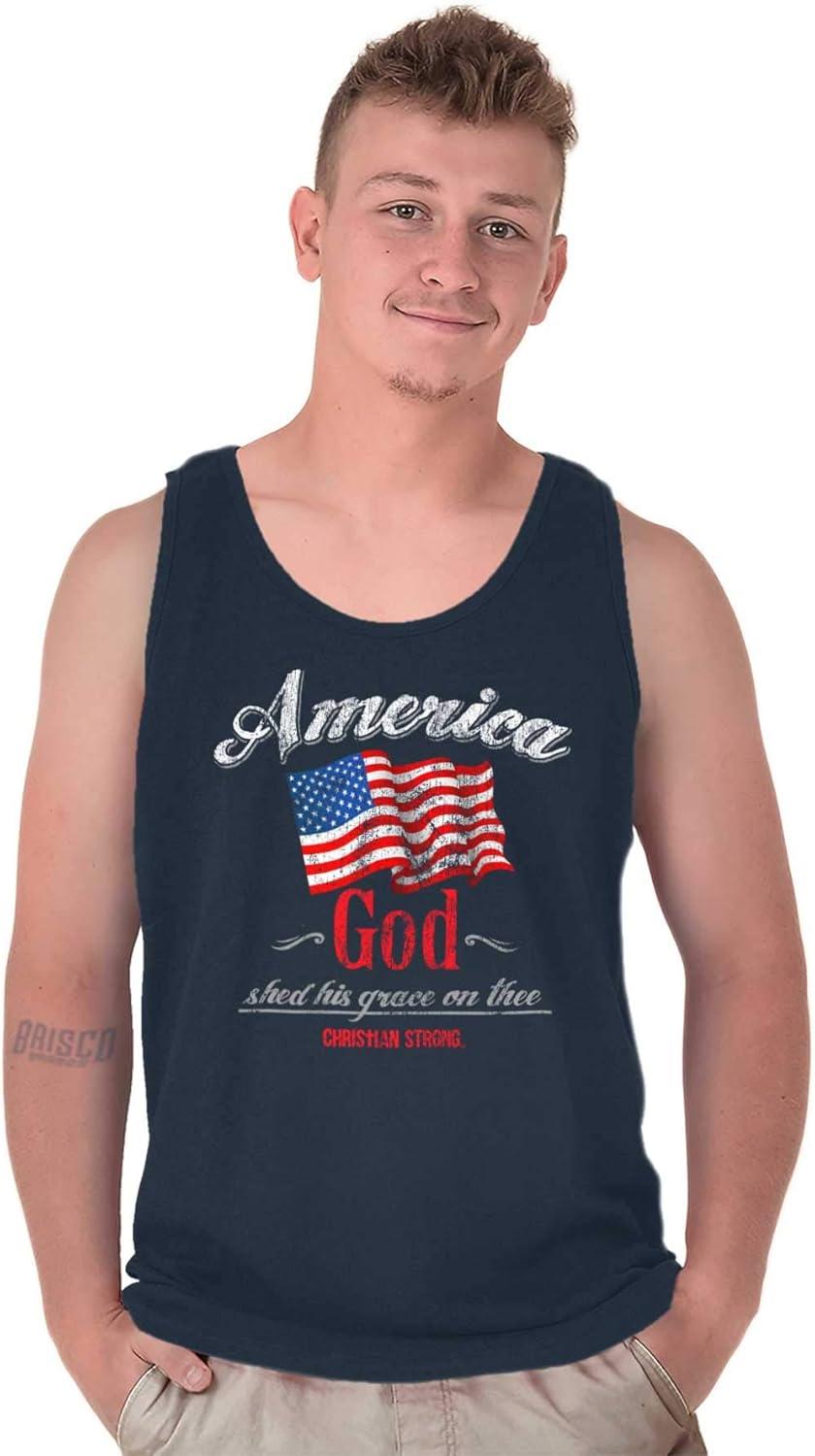 imageAmerica God Shed Grace On Thee Tank Top T Shirts Men WomenNavy