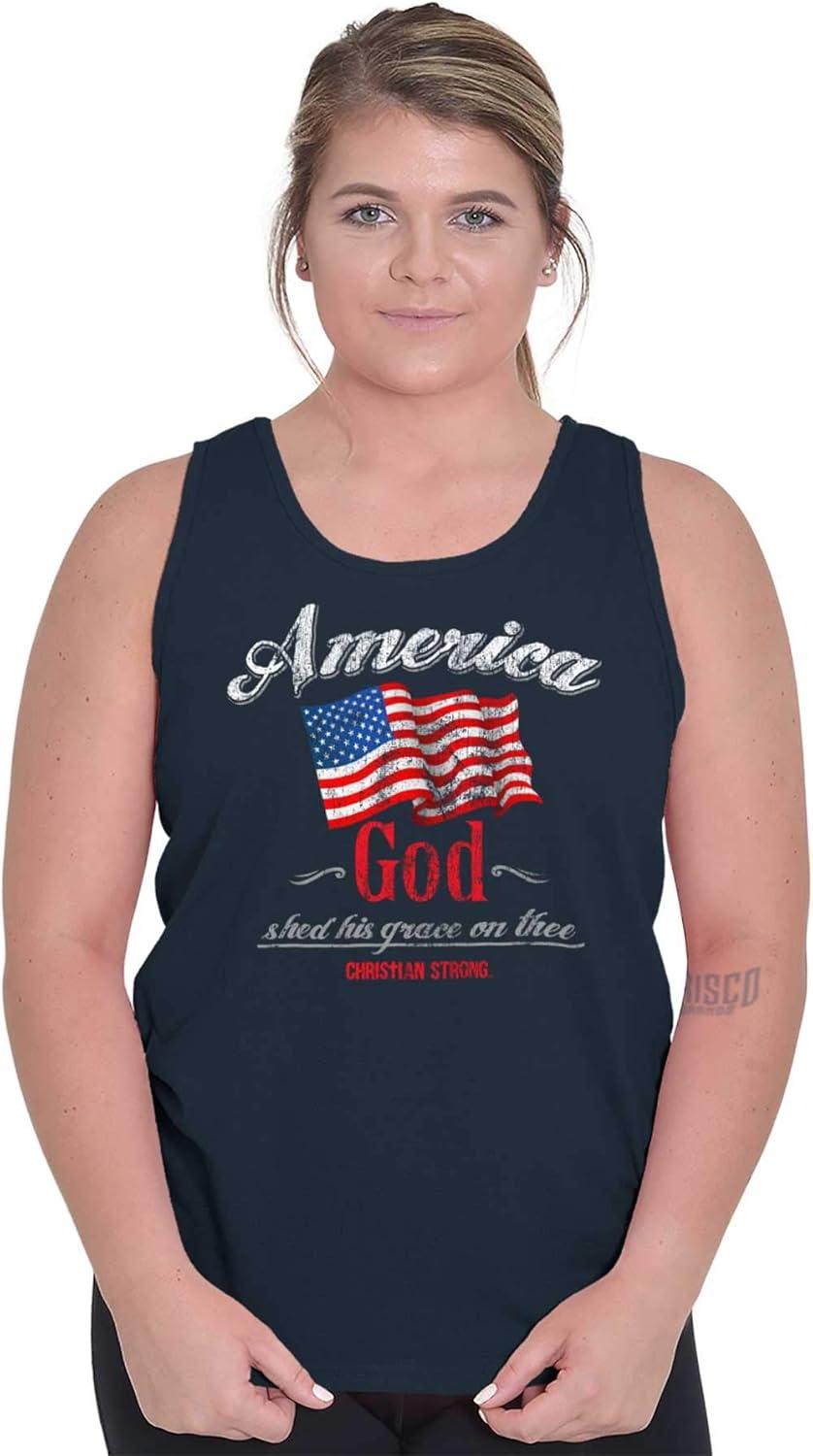 imageAmerica God Shed Grace On Thee Tank Top T Shirts Men WomenNavy