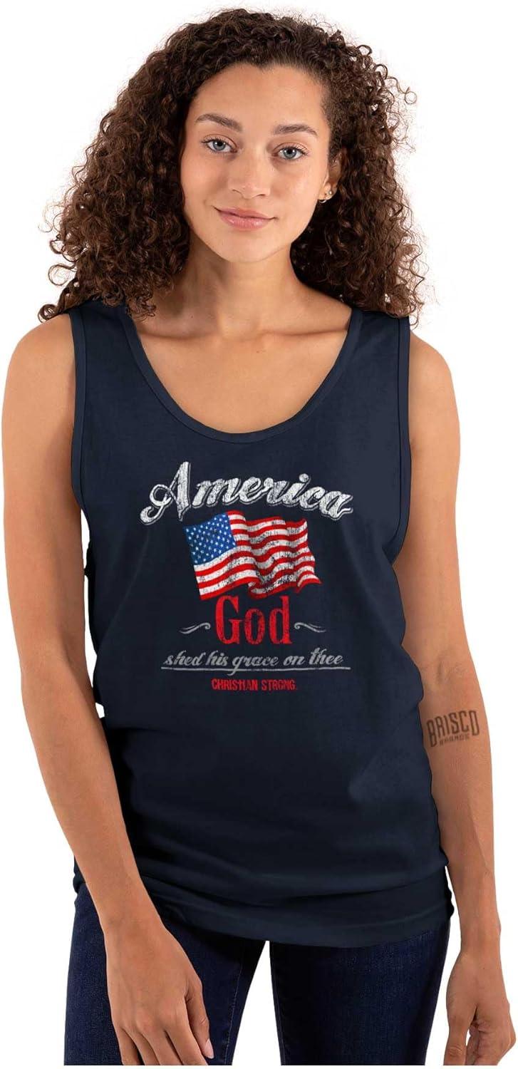 imageAmerica God Shed Grace On Thee Tank Top T Shirts Men WomenNavy