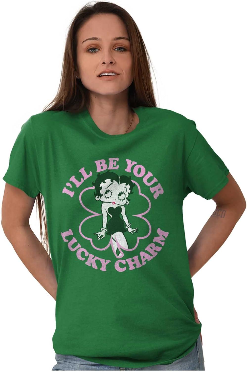 imageBetty Boop Saint Paddys Lucky Charm Graphic T Shirt Men or WomenTurf Green