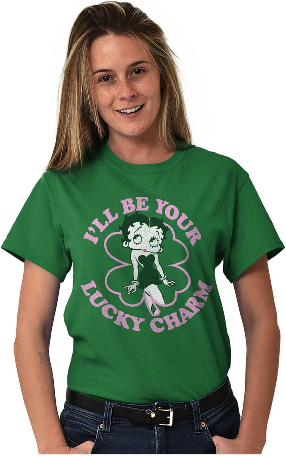 imageBetty Boop Saint Paddys Lucky Charm Graphic T Shirt Men or WomenTurf Green