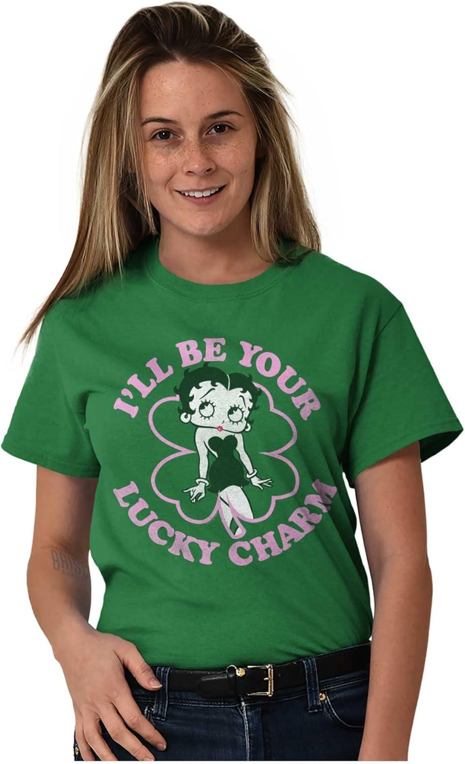 imageBetty Boop Saint Paddys Lucky Charm Graphic T Shirt Men or WomenTurf Green
