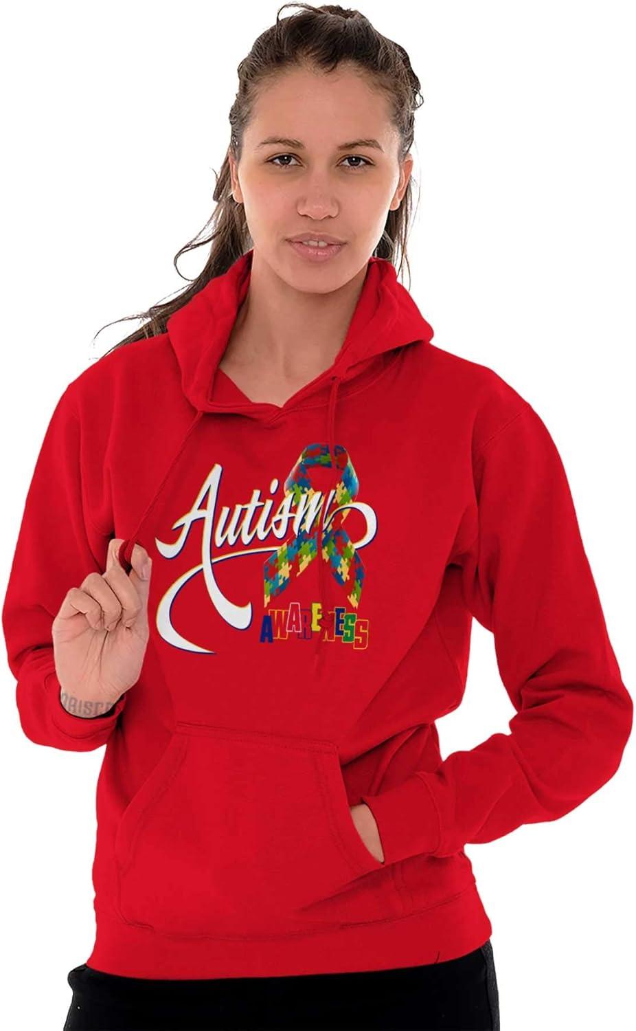 imageBrisco Brands Autism Awareness Disabled Autistic Hoodie Sweatshirt Women MenRed