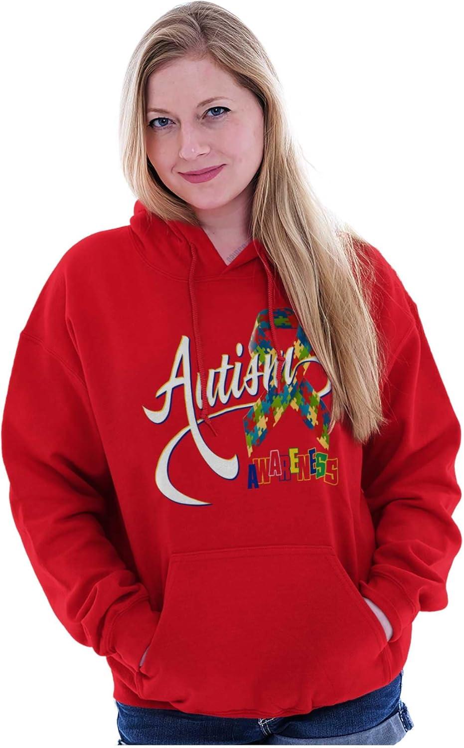 imageBrisco Brands Autism Awareness Disabled Autistic Hoodie Sweatshirt Women MenRed