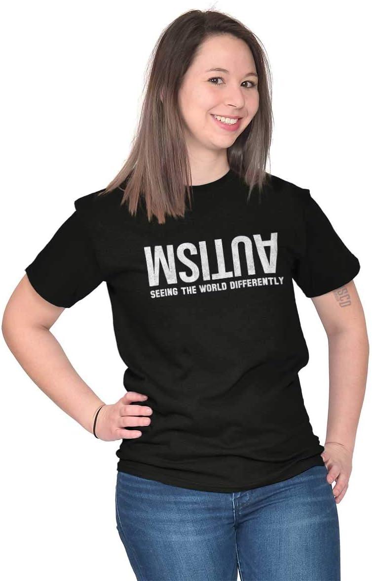 imageBrisco Brands Autism Seeing The World Differently Graphic T Shirt Men or WomenBlack