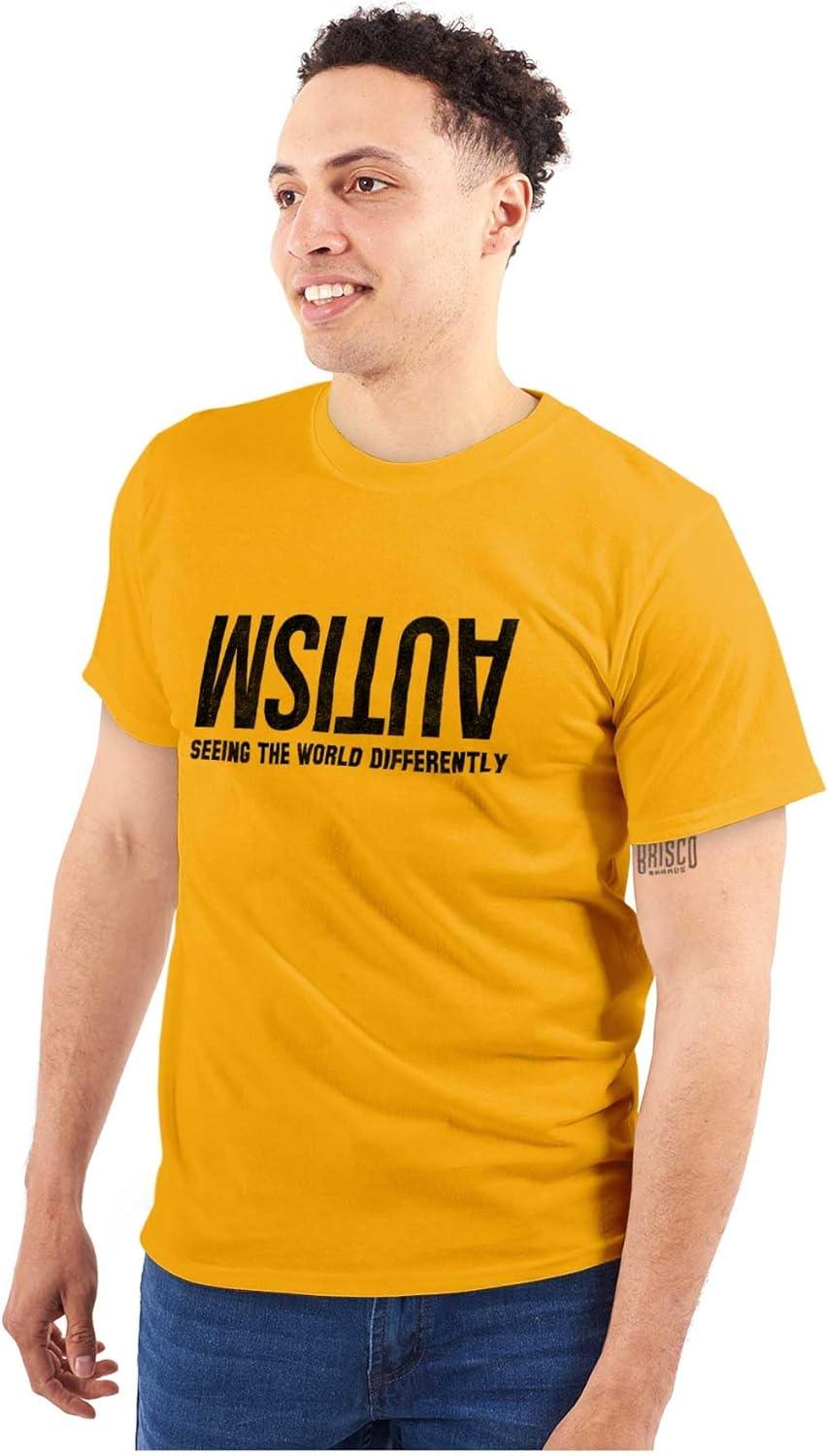 imageBrisco Brands Autism Seeing The World Differently Graphic T Shirt Men or WomenGold