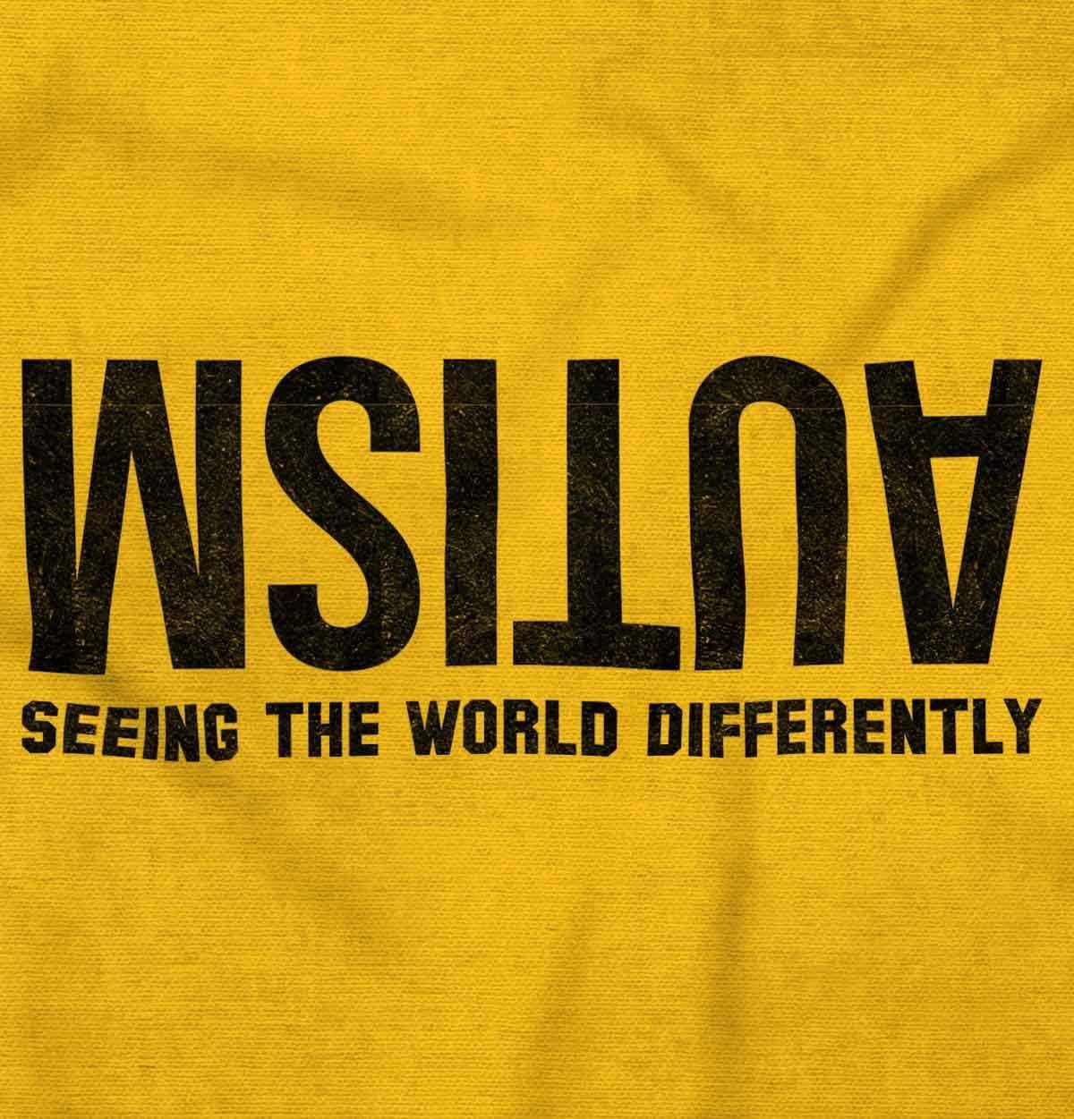 imageBrisco Brands Autism Seeing The World Differently Graphic T Shirt Men or WomenGold