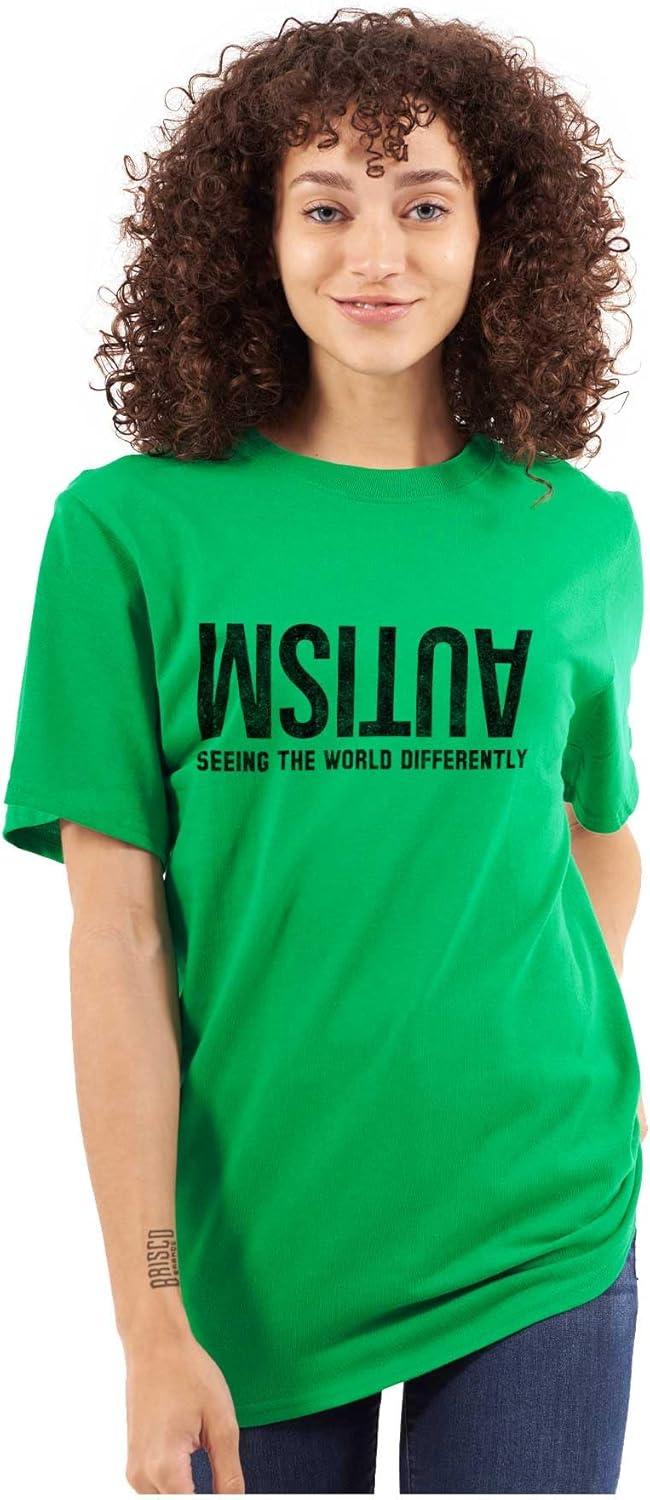 imageBrisco Brands Autism Seeing The World Differently Graphic T Shirt Men or WomenIrish Green